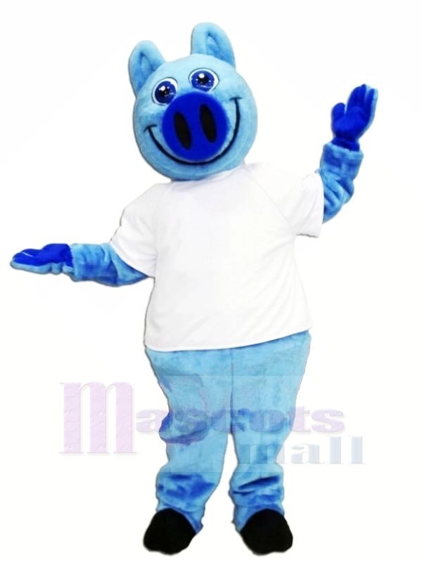 Porc avec blanc T-shirt Costumes De Mascotte Animal