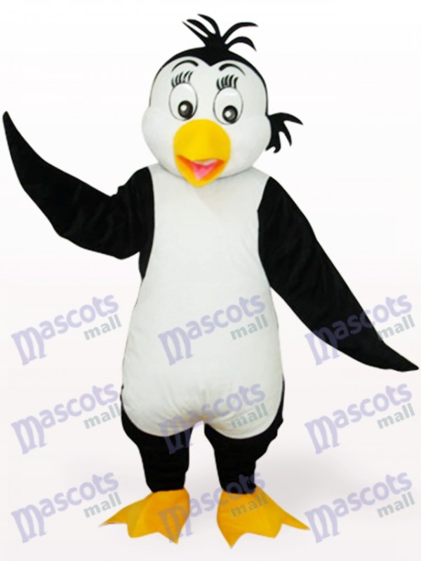 Costume de mascotte adulte blanc et noir mignonne de pingouin