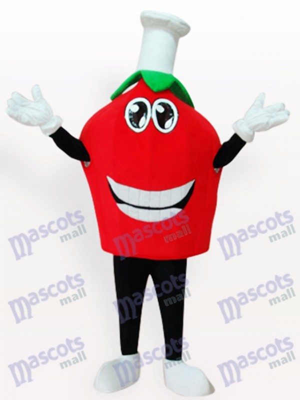 Costume de mascotte de fruits courts aux fraises rouges