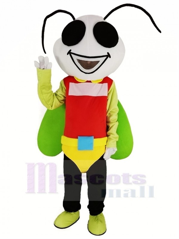 blanc Tête Luciole Mascotte Costume Insecte