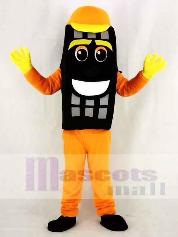 Orange Auto Pneu Taxi Pneu Mascotte Costume Dessin animé