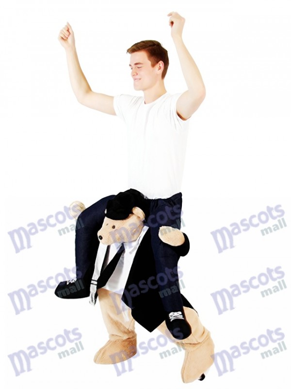 Piggyback Rabbi Carry Me monter sur le costume de mascotte de Rabbi Ours