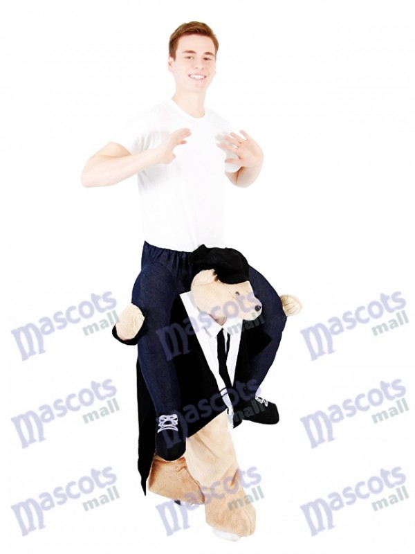 Piggyback Rabbi Carry Me monter sur le costume de mascotte de Rabbi Ours