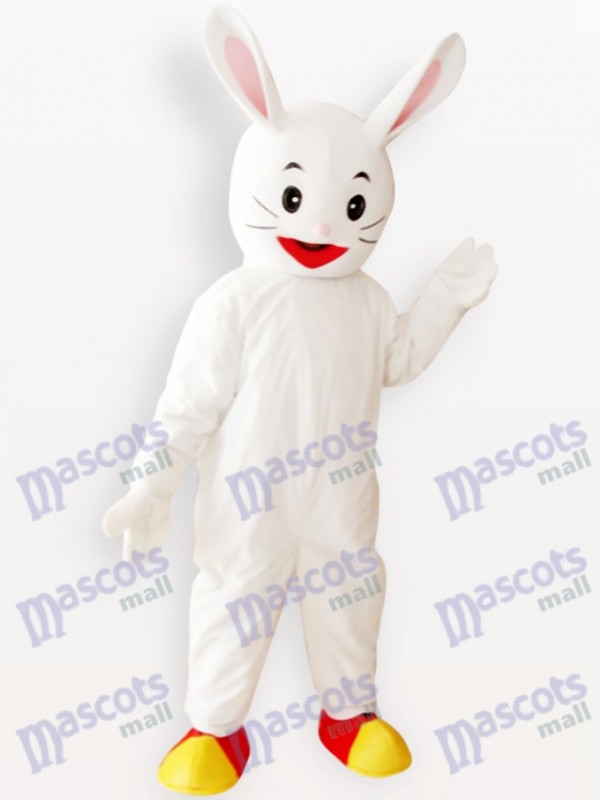 Costume de mascotte adulte de lapin blanc de lapin de Pâques