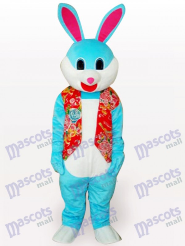 Costume de mascotte adulte en peluche lapin de Pâques coloré