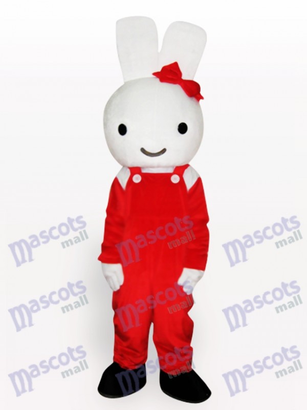 Costume de mascotte adulte de lapin rouge de Pâques
