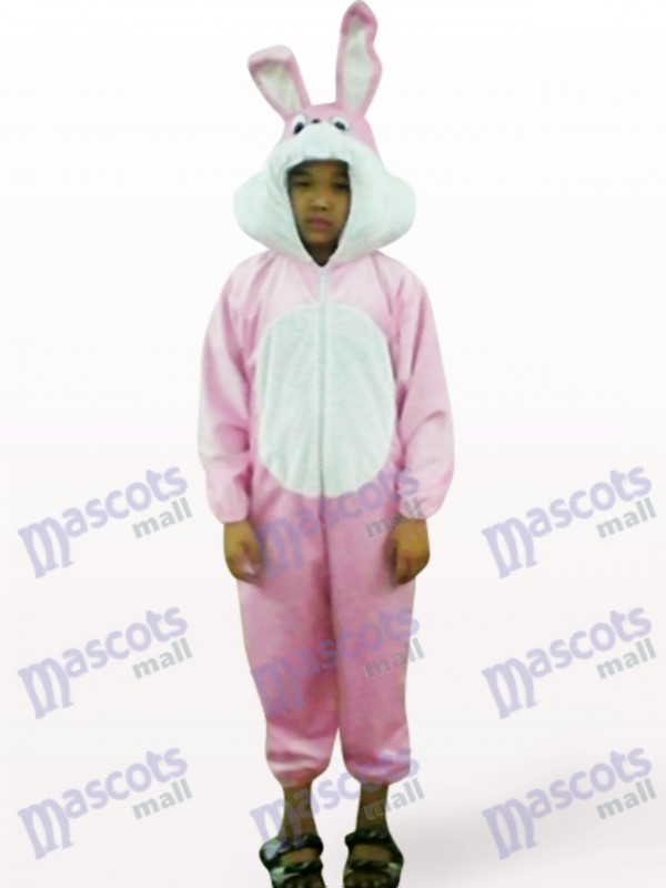 Costume de mascotte animale de lapin rose ouvert de Pâques de Pâques