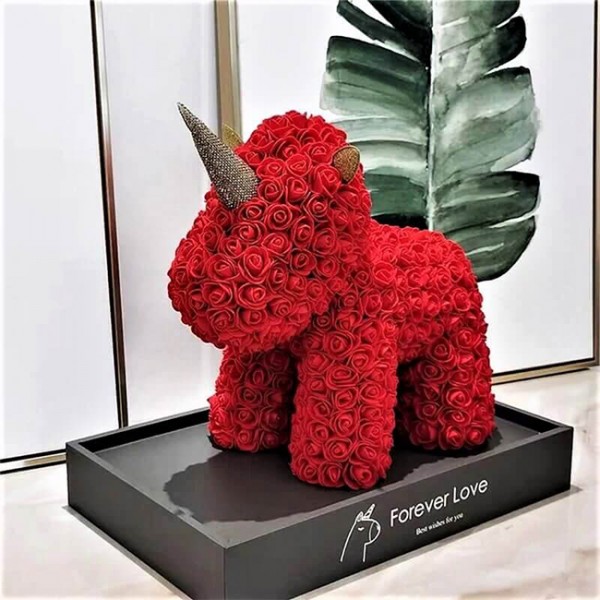 rouge Licorne Rose Fleur Licorne Meilleur cadeau pour la fête des mères, la Saint-Valentin, les anniversaires, les mariages et les anniversaires
