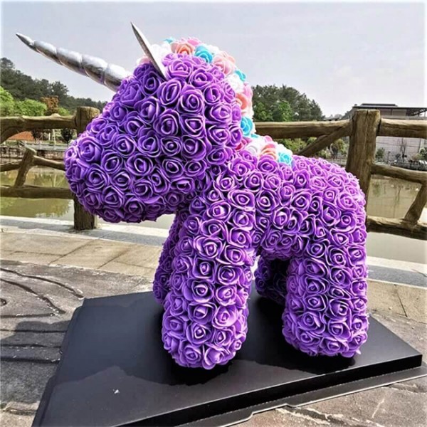 Licorne violette Fleur Licorne Meilleur cadeau pour la fête des mères, la Saint-Valentin, les anniversaires, les mariages et les anniversaires