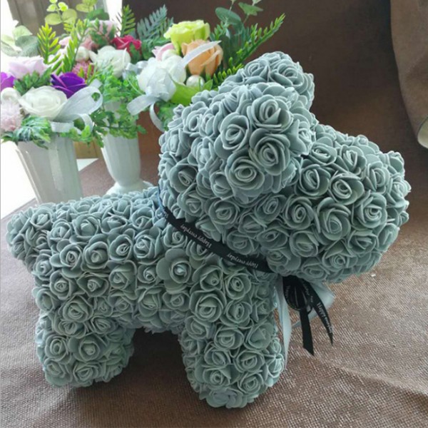 Bleu clair Rose Chiot Chien Fleur Chiot Chien Meilleur cadeau pour la fête des mères, la Saint-Valentin, les anniversaires, les mariages et les anniversaires