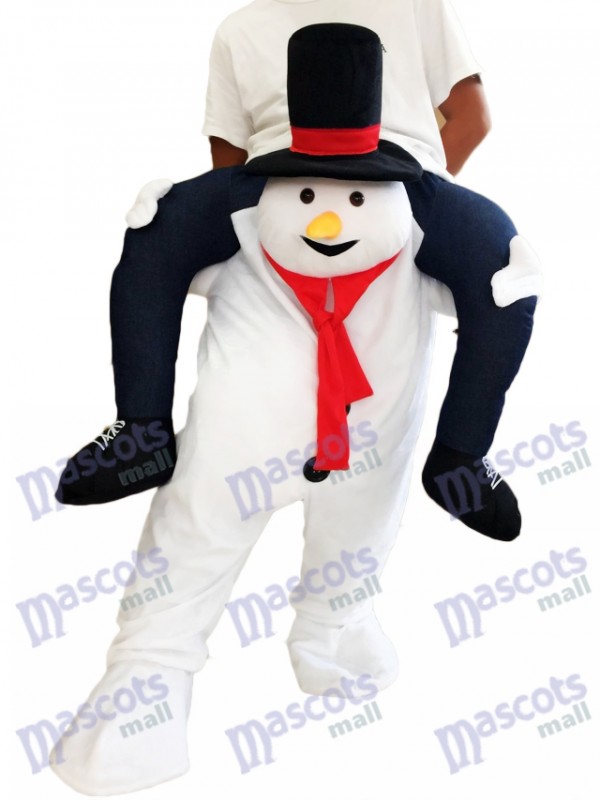 Costume de mascotte Snowman Piggyback Snowman Carry Me Ride