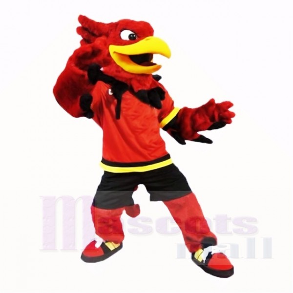 sport Gryphon avec rouge Chemise Costumes De Mascotte Dessin animé