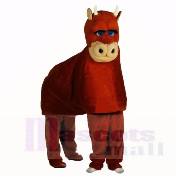 Costume de mascotte taureau brun pour deux adultes