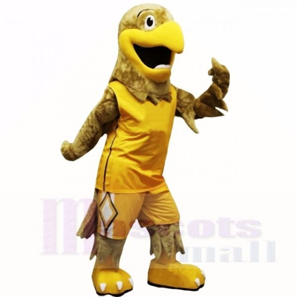 sport Jaune faucon Costumes De Mascotte Dessin animé