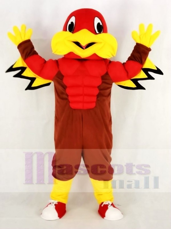 Mignonne rouge Aigle avec Bleu Yeux Mascotte Costume École