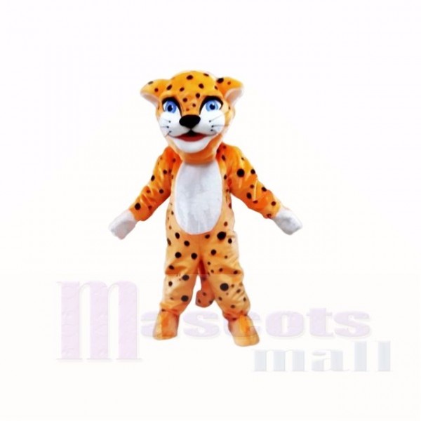 Souriant Amical Poids léger Léopard Costumes De Mascotte Dessin animé