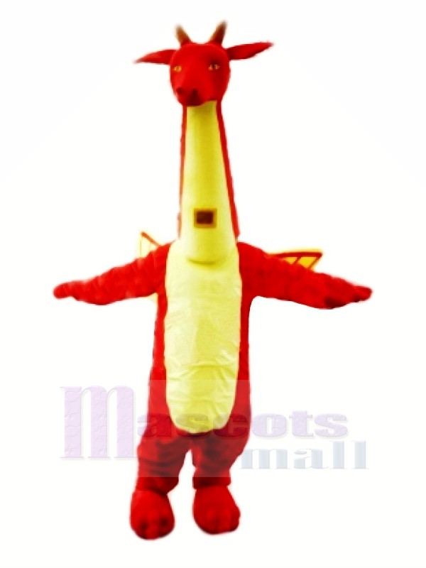 rouge Svelte Dragon Mascotte Les costumes Dessin animé