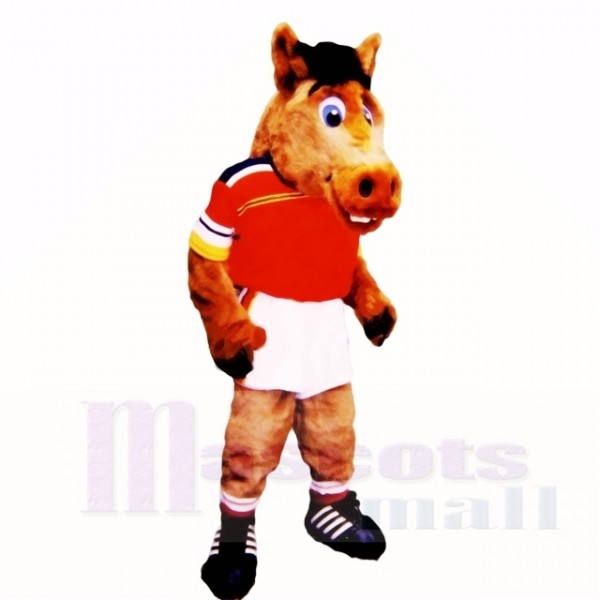 sport Poids léger Cheval avec rouge Chemise Costumes De Mascotte École