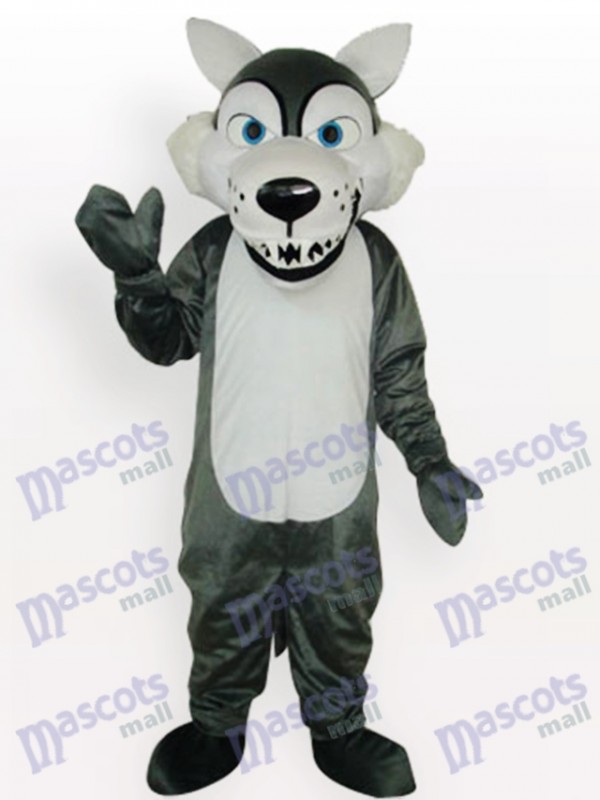 Déguisement de mascotte d'animal adulte de loup gris