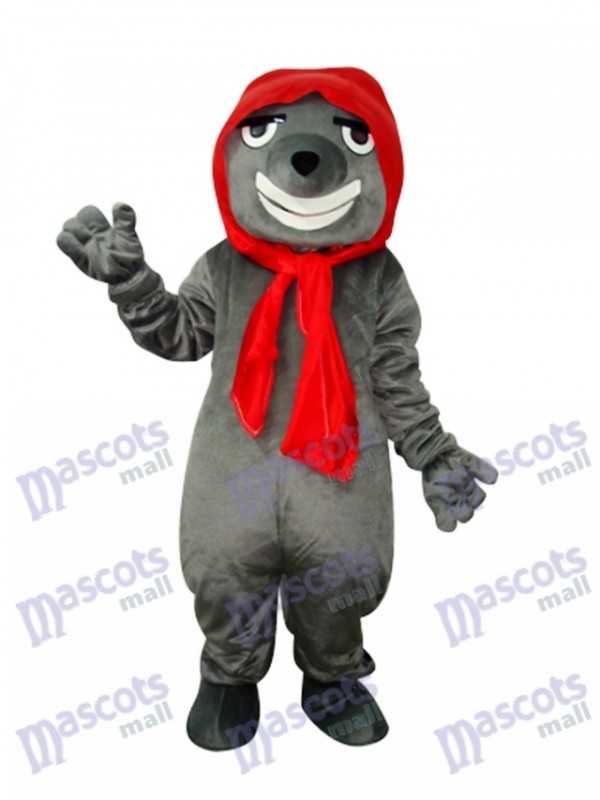 Gris Mal Loup Adulte Mascotte Costume Animal