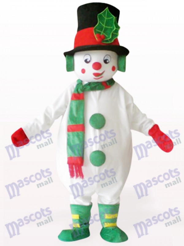 Costume blanc de mascotte de Noël de bonhomme de neige blanc